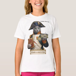 Russisch Blau Napoleon Bonaparte Katze T-Shirt