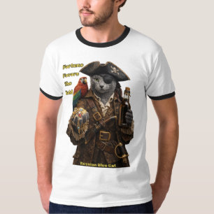 Russisch Blau Piratenkatze – Das Glück Günstet Den T-Shirt