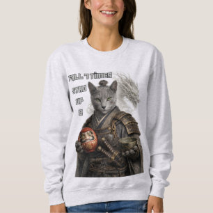 Russisch Blau Samurai Katze Sweatshirt