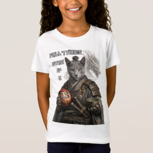 Russisch Blau Samurai-Katze T-Shirt