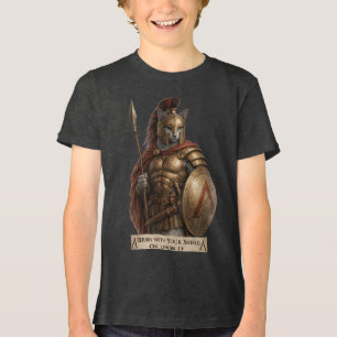 Russisch Blau Spartaner Katze Tri-Blend Shirt