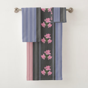 Russisch, gestreift, Patchwork Badhandtuch Set