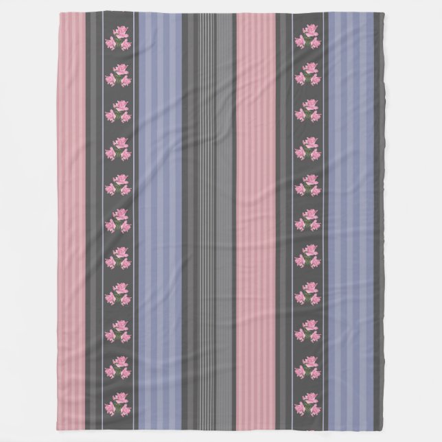 Russisch, gestreift, Patchwork Fleecedecke (Vorderseite)