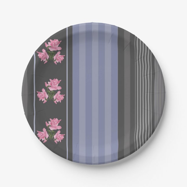 Russisch, gestreift, Patchwork Pappteller (Vorderseite)
