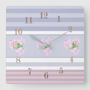 Russisch, gestreift, Patchwork Quadratische Wanduhr
