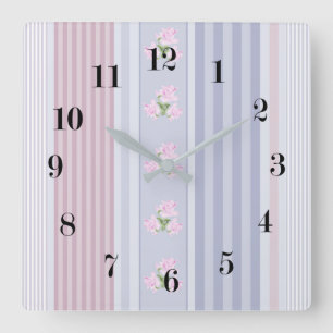 Russisch, gestreift, Patchwork Quadratische Wanduhr