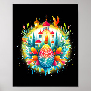 Russisch griechisch-byzantinisch-orthodoxes Kreuz  Poster