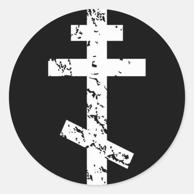 Russisch-griechisch-byzantinischer Western Rite or Runder Aufkleber (Vorderseite)