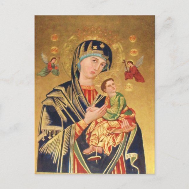 Russisch-orthodoxe Ikone - Jungfrau Mary und baby  Postkarte (Vorderseite)