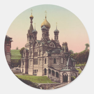 Russisch-Orthodoxe Kirche in Moskau Runder Aufkleber
