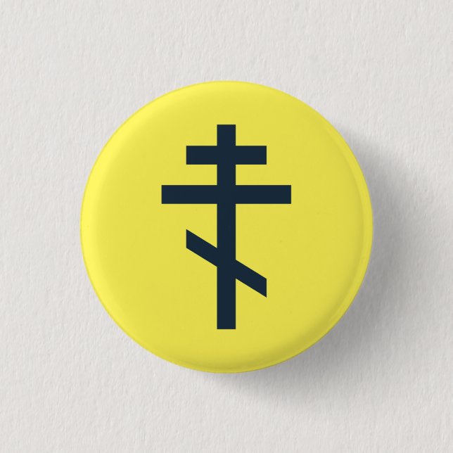 Russisch-Orthodoxe Kreuz Button (Vorderseite)