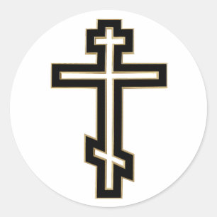 Russisch-Orthodoxe Kreuz Runder Aufkleber