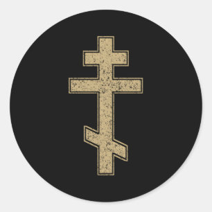 Russisch-orthodoxe Kreuzslawisches Byzantinisches  Runder Aufkleber