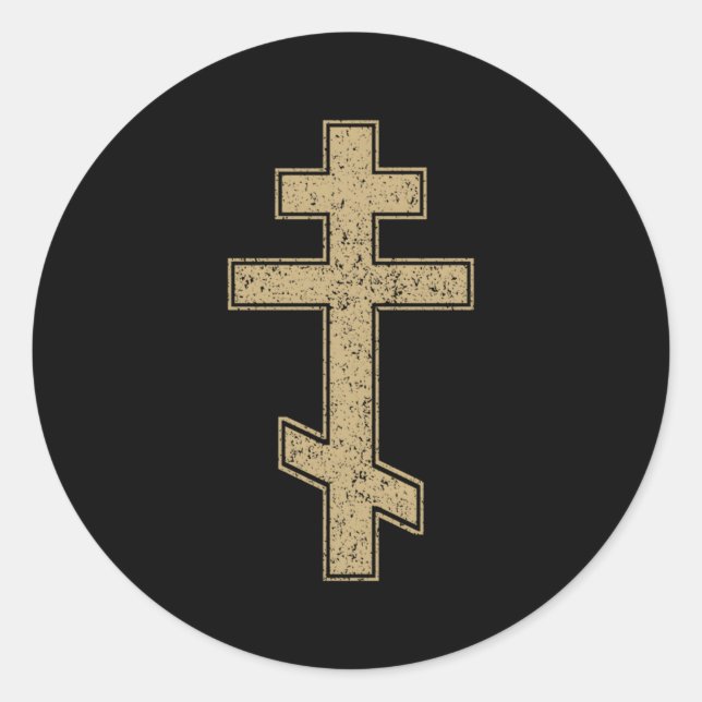 Russisch-orthodoxe Kreuzslawisches Byzantinisches  Runder Aufkleber (Vorderseite)