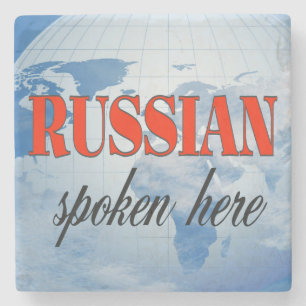 Russisch spricht hier trübe Erde Steinuntersetzer