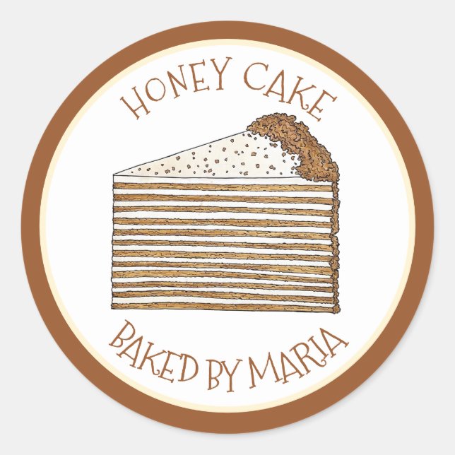 Russisch Ukrainischer Honigkuchen Koch Runder Aufkleber (Vorderseite)