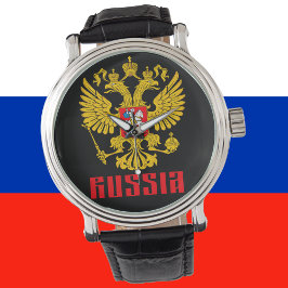 Russische Adlerflagge Armbanduhr