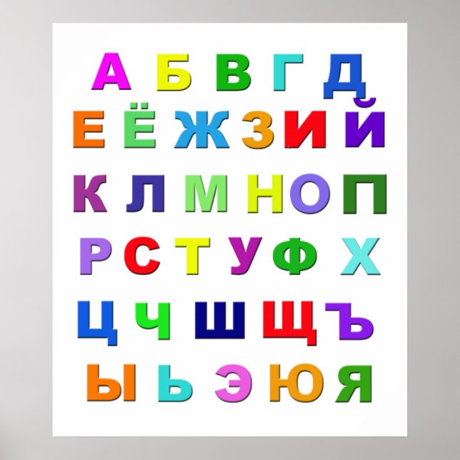Russische Alphabet Poster (Vorne)