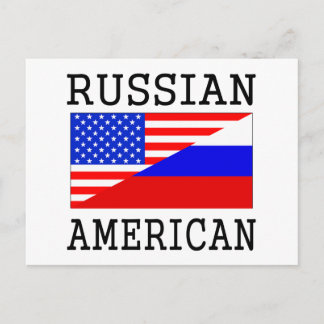 Russische amerikanische Flagge Postkarte