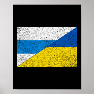Russische Antikriegsflagge Ukraine-Flagge Net Voyn Poster