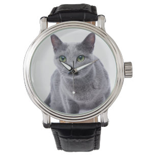 Russische blaue Katze Armbanduhr