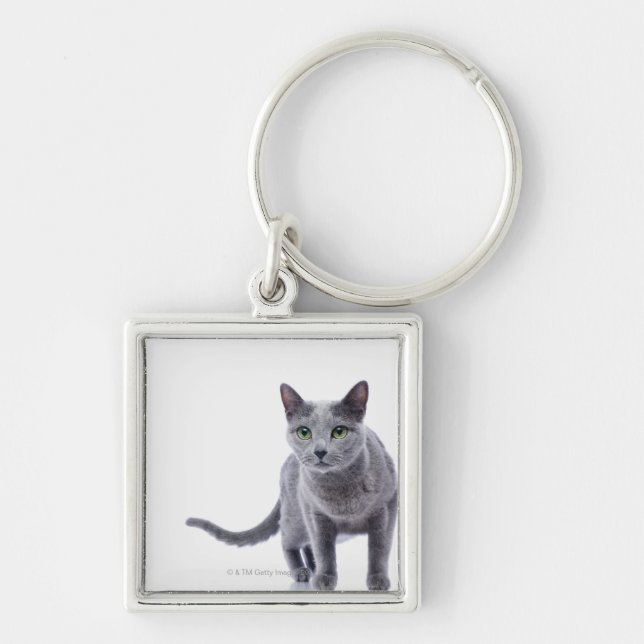 Russische blaue Katze Schlüsselanhänger (Vorne)