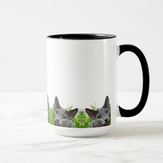 Russische blaue Katzen-klassische weiße Tasse