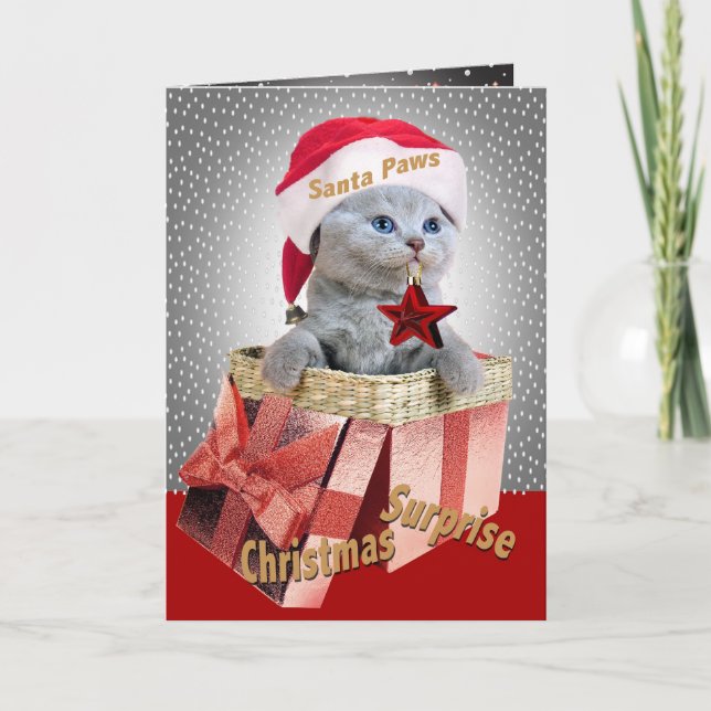 Russische blaue Weihnachtsüberraschungskarten Feiertagskarte (Vorderseite)