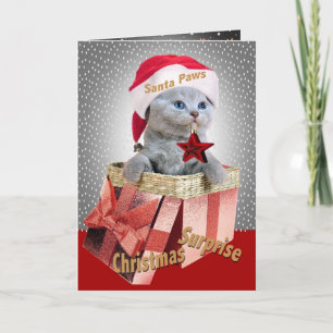 Russische blaue Weihnachtsüberraschungskarten Feiertagskarte