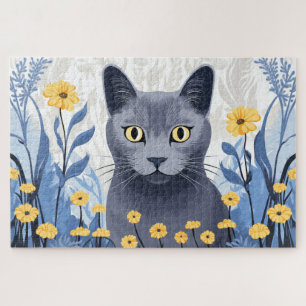 Russische Blaukatzengelbe Blumen