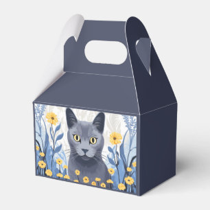 Russische Blaukatzengelbe Blumen Geschenkschachtel