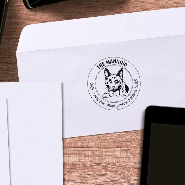 Russische Blue Cat-Rücksendeadresse Gummistempel (Von Creator hochgeladen)