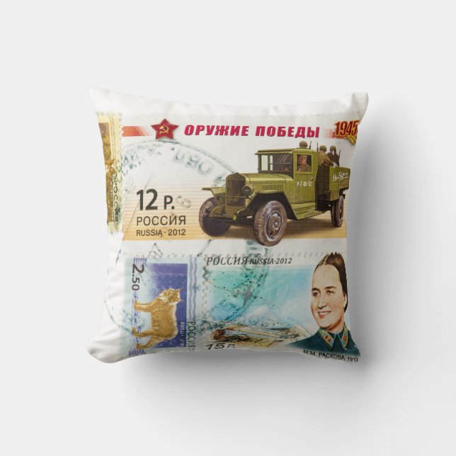 Russische Briefmarke Kissen (Vorderseite)