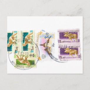 Russische Briefmarke Postkarte