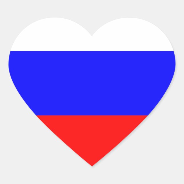 RUSSISCHE FLAG Herz-Aufkleber (Vorderseite)