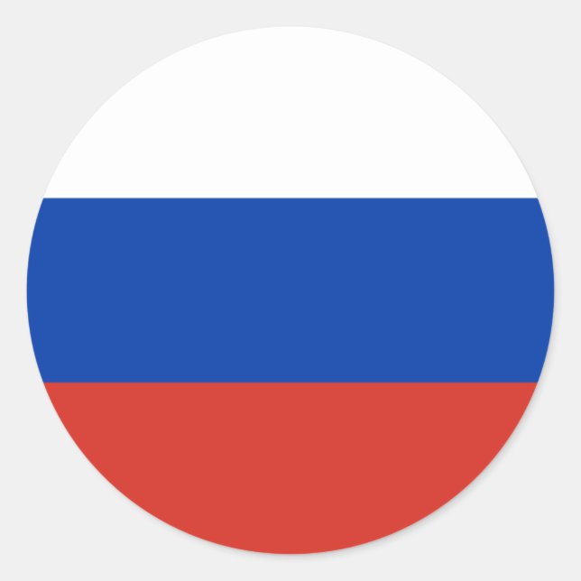 Russische Flagge, Flagge Russlands Runder Aufkleber (Vorderseite)