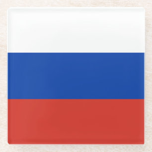 Russische Flagge Glasuntersetzer