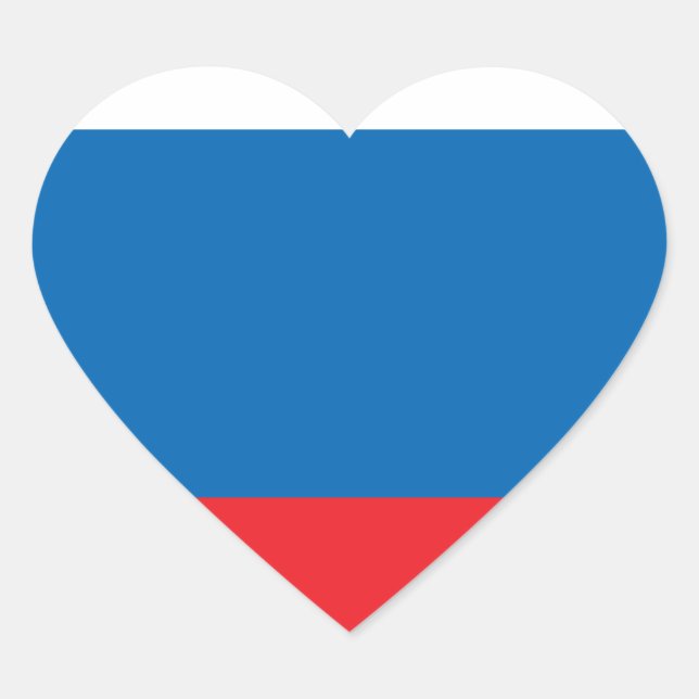Russische Flagge Herz-Aufkleber (Vorderseite)