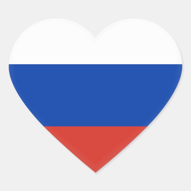 Russische Flagge Herz-Aufkleber (Vorderseite)