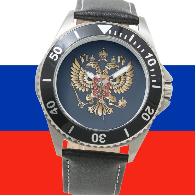 Russische Flagge Kaiseradler Russisch-Orthodox Armbanduhr (Von Creator hochgeladen)
