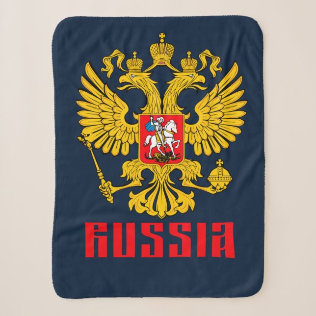 Russische Flagge Kaiseradler Russisch-Orthodox Sherpadecke (Vorderseite)