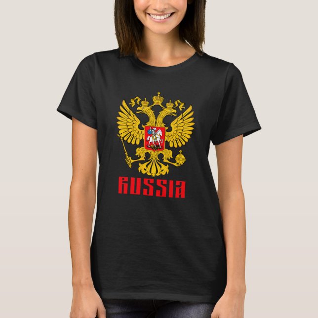 Russische Flagge Kaiseradler Russisch-Orthodox T-Shirt (Vorderseite)