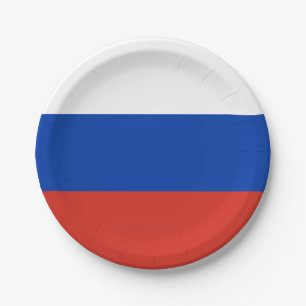 Russische Flagge Pappteller