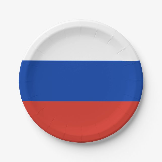 Russische Flagge Pappteller (Vorderseite)
