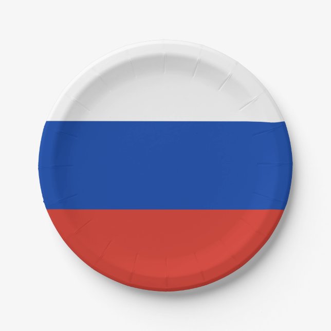 Russische Flagge Pappteller (Vorderseite)