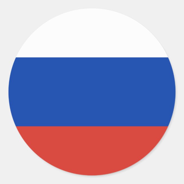 Russische Flagge Runder Aufkleber (Vorderseite)