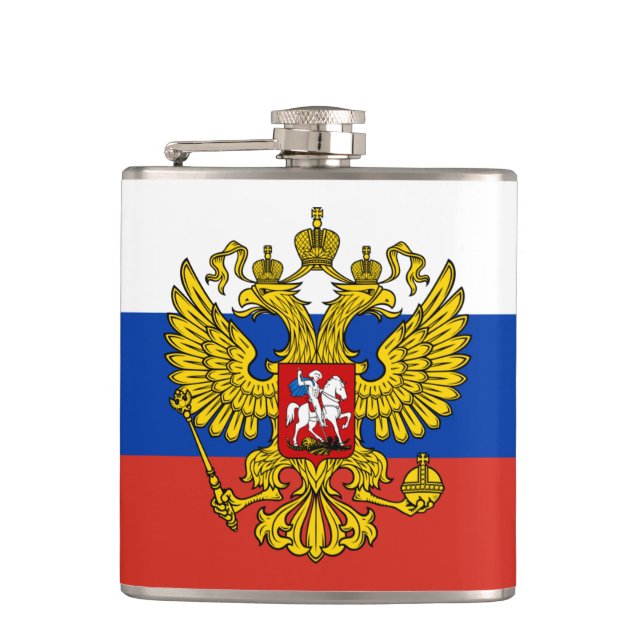 Russische Flagge / Russische Mode / Sportfans  Flachmann (Vorderseite)