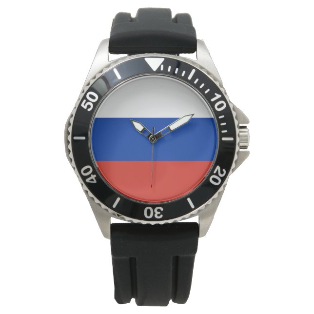 Russische Flagge (Russland) Armbanduhr (Vorderseite)