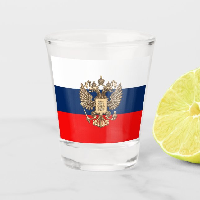 Russische Flagge Schnapsglas (Vorderseite)