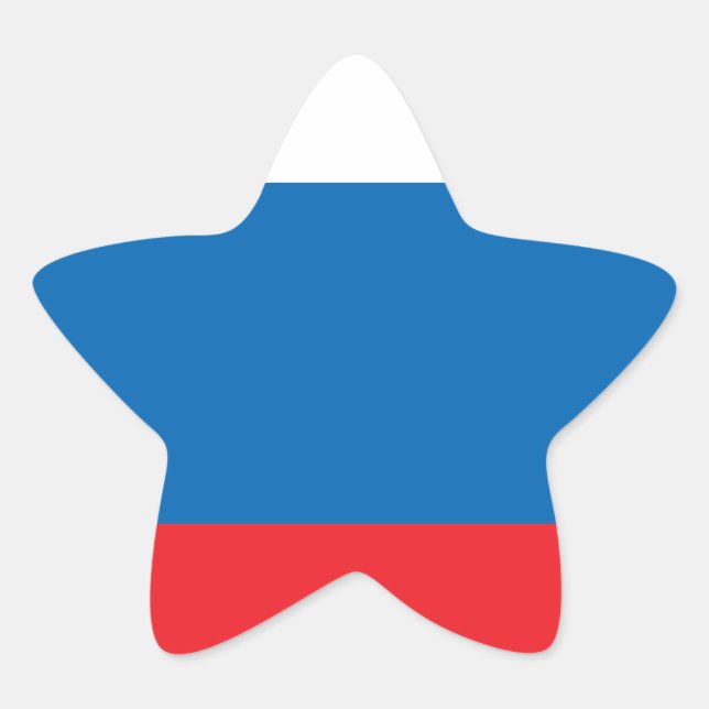 Russische Flagge Stern-Aufkleber (Vorderseite)